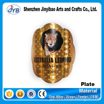 custom permanent metal sticker label thin copper bronze luxury labels